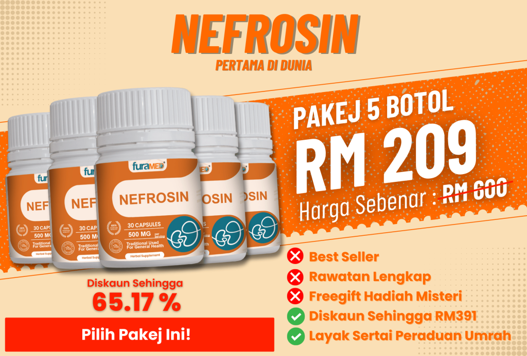 5 Botol Nefrosin Percuma 2 Botol Qudrat 40+