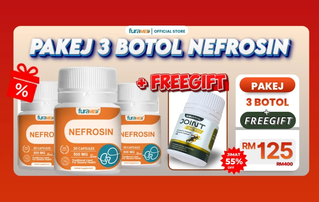 3 Botol Nefrosin + 1 Botol Joint Active [FREEGIFT]